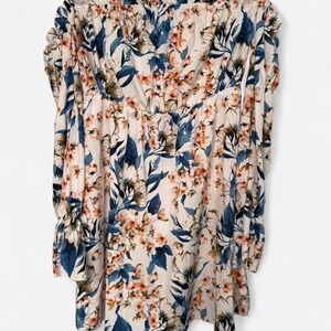 Women's Floral Open Shoulder Dress, Small